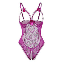 (L,Purple)Sexy Siamese Lace Open Women's Sexy Lingerie - DD
