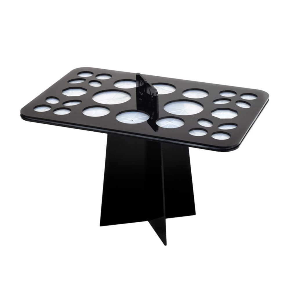 Black Acrylic Makeup Brush Drying Rack Holder Stand For Nail Art Brushes Fast Air Drying