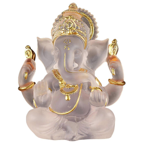 (White) Religious Lord Ganesh Statues For Home Decor - PJ