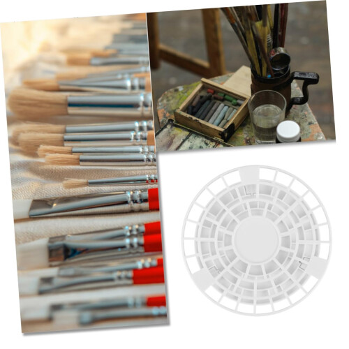 Paint Brush Holder and Pen Organizer, Compact Desk Stand for Art Tools with SpaceSaving Structure 2