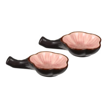 2pcs Pink Ceramic Ink Dish and Brush Holder Set for Calligraphy Painting MultiFunctional Design