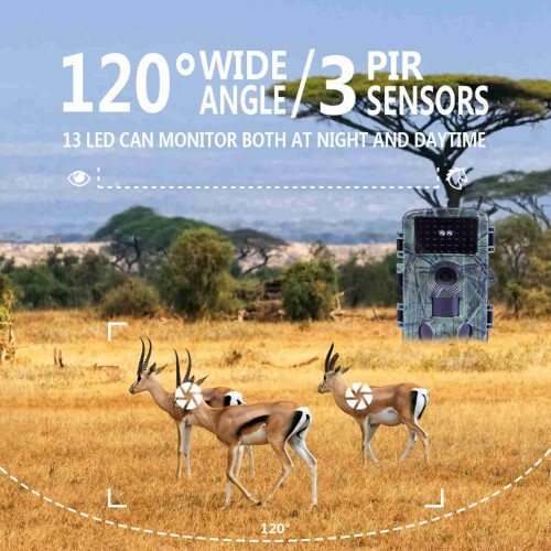 4K60MP WiFi Trail Camera, 2in Screen, IP66 1