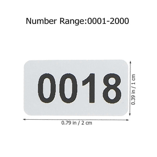 1 Roll of Self-Adhesive Number Stickers Rectangular Number Stickers Removable Number Stickers 1