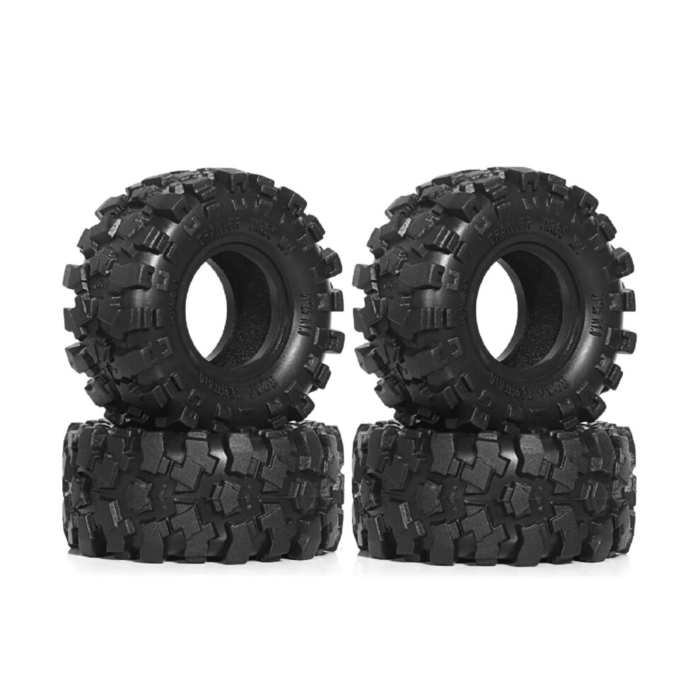 Rc Crawler Tires 1.0 Inch Rubber Wheels For 1/24 Mini Cars Compatible With Scx24 Trx4m Enhanced Terrain Traction 4Pcs 9073542805960