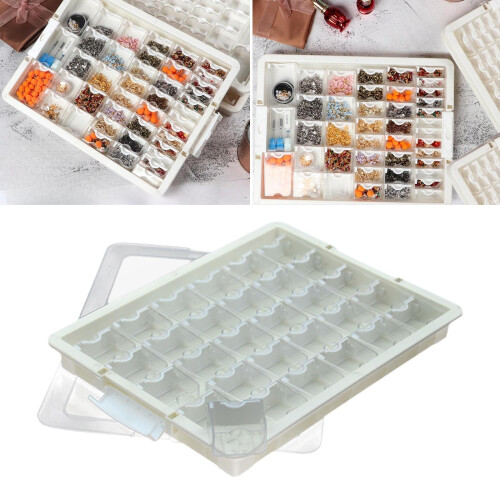30 Grid Bead Storage Box with Secure Locking Lid, Stackable Jewelry Organizer for Crafts and Nail Art 2
