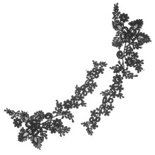 1Paar Schwarzer Spitzenkragen Mit Blumenstickerei Eleganter DIY