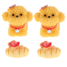 1Set Niedliche Resin Hundfigur Auto Mini Welpen Hellbraun