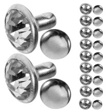 80Stk Silberfarbene Strass Nieten Für Leder Und Bekleidung DIY