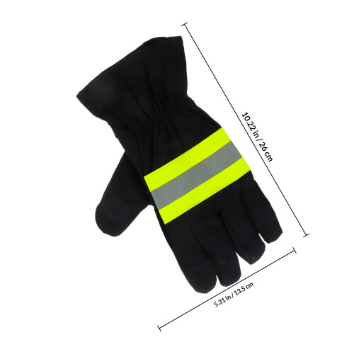 1Paar Feuerfeste Arbeitshandschuhe Baumwolle Mit Reflexstreifen 1