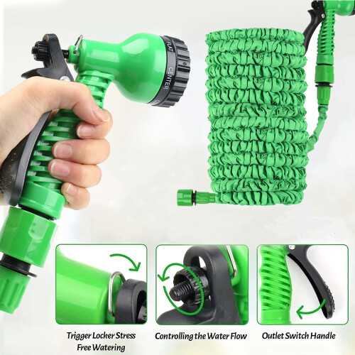 (100FT) Durable  Hose Garden Water Hose Pipe Spray Gun 1