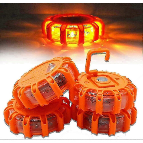 (1Pcs) 1/4-Pack Roadside Emergency LED Flashing Warning Flare Light Kit with Beacon Discs