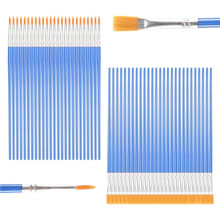 Set di Pennelli per Pittura Acrilica 50 Pezzi Pennelli Piccoli con Dettagli Piatti Setola Morbida Modello per Acquerello per Forniture Artigianali per