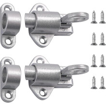 Bounce Door Latch 2pcs Automatic Door Latch Automatic Spring Latch Door Latch Bolt with Screws Door Latch for Bedroom Kitchen Cabinets (grey) - DD
