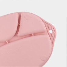 Reusable Silicone Divider Plate BPA Non-Slip Child Feeding Tray (pink) - DD01