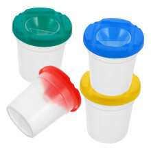 Rotating Paint Brush Cleaning Cup Set for Kids Art Class, Leakproof and Lightweight, Random Color 4pcs