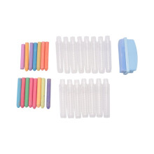 15Pcs Dustless Chalk Set with Chalkboard Eraser, Colored Chalk with Holder,Color Sidewalk Chalk for Kids, Chalk Paint