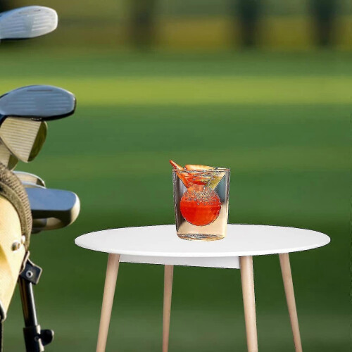 (2pcs) Golf Whiskey Glass with Golf Ball Shape 1