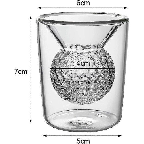 (2pcs) Golf Whiskey Glass with Golf Ball Shape 2