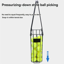 Tennis  Hopper, Tennis  Basket, Portable Pickleball Hopper Picker, Upper Caddy, Metal Pickleball  Retriever