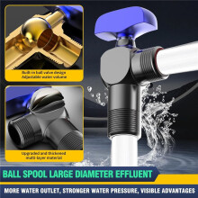 1/2 Inch All Copper Valve, Core Full Open High Flow Angle Valve, Hot and Cold Water Control Valve