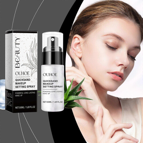 Ouhoe Fluid Sand Setting Spray Natural Lightweight Multi-Effect Moisturizing Breathable Matte Refreshing Portable Long-Lasting Makeup Spray 1