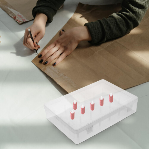 MultiSpool Sewing Thread Organizer Box Compact SpaceSaving Storage Container for Home Sewing Supplies 1