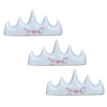 Ceramic Brush Holder Set for Chinese Calligraphy 3Pcs Brush Rest with Non‑Slip Base and Easy Clean Surface