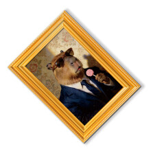 Cute Capybara Design Art Print Wooden Frame Magnetic-MZCT609