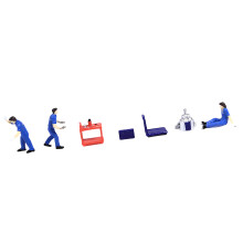 Detailed Resin Construction Worker Model Perfect For-Blue
