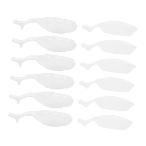 40 Pcs Mini Calligraphy Ink Dish Set, White Plastic Palette with Brush Rest for Artists