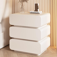 Modern White Bedside Table with 3 Drawers, Tall Nightstand for Bedroom Storage, SpaceSaving Design