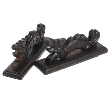 2pcs Wooden Dragon Calligraphy Brush Holder, Decorative Pen Rest Protects Brush Tips and Keeps Desk Clean