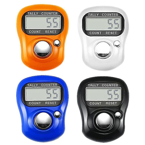 4 Pieces Electronic Lap Counter, 5 Digit Resettable Finger Counter,hand Counter with Lcd Display - PJ