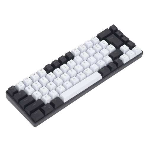 SK9708 68-Key Membrane Gaming Keyboard Black/White 2