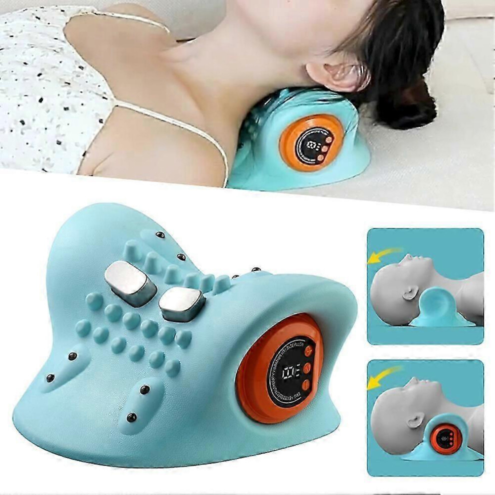 EMS-Electrotherapy Heating Cervical Spine Pillow Wireless Ergonomic Acupressure Neck Pillow for Pain Relief for Pain Relief