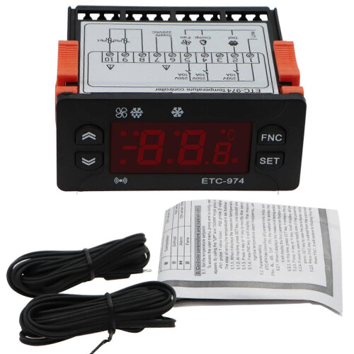 ETC-974 Digital Temperature Controller Alarm 220V NTC Sensor