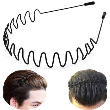 Metal Hair Band for Men Headband Mens Hair Bands Unisex Fashion Headbands Sports Head Band Hair Hoop for Women With Non Slip Wavy Teeth