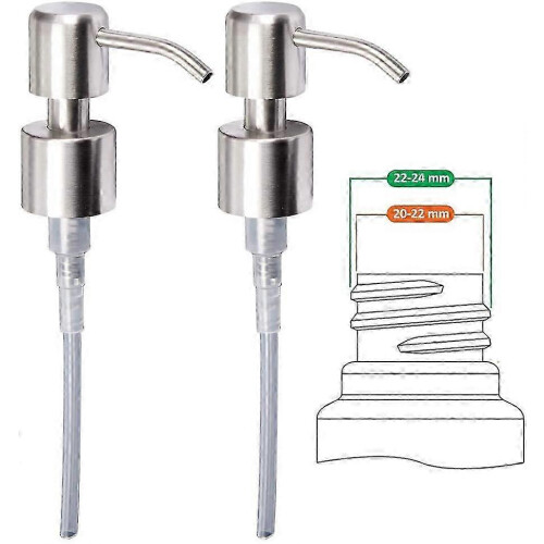 Ersatz-Seifenspender 24 mm, gebürstet, hohe Qualität, 2er-Pack