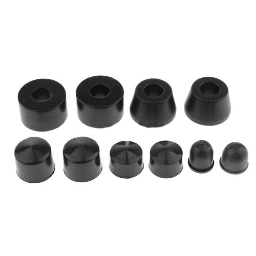 10 boccole coniche cilindriche nere per skateboard longboard.