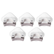 5Pcs Mop Holder Multifunctional Punch Free Mop Rack Wall Mounted Mop Broom Clip for Bathroom Kitchen