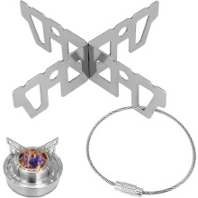 Support de réchaud à alcool détachable en acier inoxydable Outdoor Companion, léger et portable pour le camping et les aventures en randonnée.