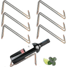 Ensemble de 6 supports à bouteilles de vin individuelles en acier inoxydable, organisateur de bouteilles élégant, idéal pour les amateurs de vin.