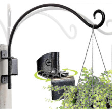 Outdoor Wall Mount Feeder Hook with Swivel Bracket for Plant Holder and Wind Chime Lantern