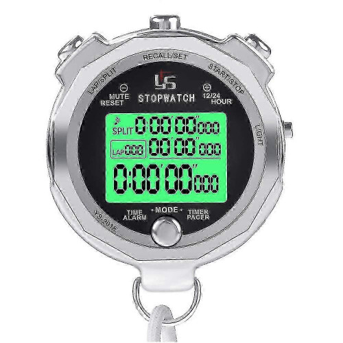 Digital Stopwatch Metal Stopwatch Timer With Backlit Multi Lap Memory-1751 Edition