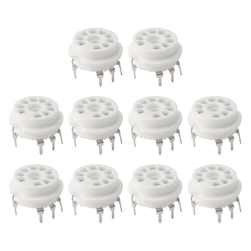 10PCS Κεραμική υποδοχή σωλήνα κενού 9 ακίδων συμβατή με 12AX7 12AU7 Επιχρυσωμένη με ασήμι