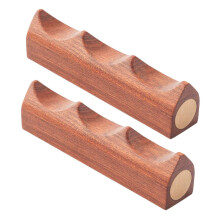 2pcs Wooden Calligraphy Brush Holder Set Retro Brush Rest Stand Protects Bristles for Chinese Painting and Desk Decoration