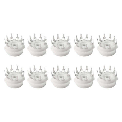 10PCS 9Pin Ceramic Vacuum Tube Socket for 12AX7 12AU7 Silver-Plated 1