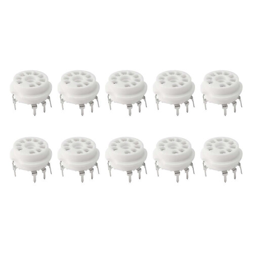 10PCS 9Pin Ceramic Vacuum Tube Socket for 12AX7 12AU7 Silver-Plated 2