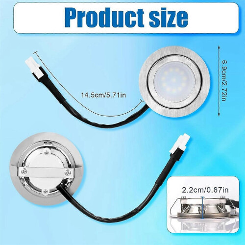 2pcs Range Hood Light Bulbs, Stainless Steel Range Hood LED Light Replacement Recessed Kitchen Range 1