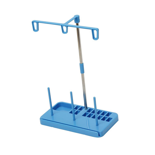 Universal Thread Stand for Sewing Machine, 3 Spool Holder with Detachable Foldable Design, Sky Blue